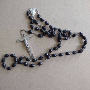 Italian Made Rosary with Black Beads